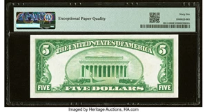 image for: Fr. 1951-H $5 1928A Federal Reserve Note. PMG Gem Uncirculated 66 EPQ....