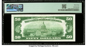 image for: Fr. 2100-G $50 1928 Federal Reserve Note. PMG Choice Uncirculated 64....