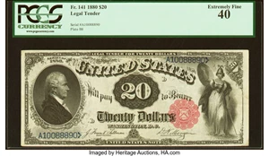 image for: Fr. 141 $20 1880 Legal Tender PCGS Extremely Fine 40....
