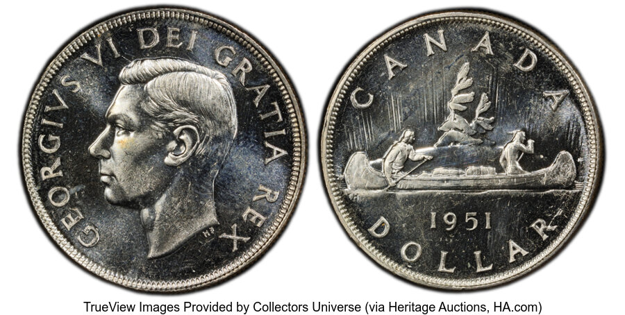 image for: Canada: George VI Prooflike Dollar 1951 PL65 PCGS,...