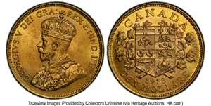 image for: Canada: George V gold 10 Dollars 1912 MS63 PCGS, ...