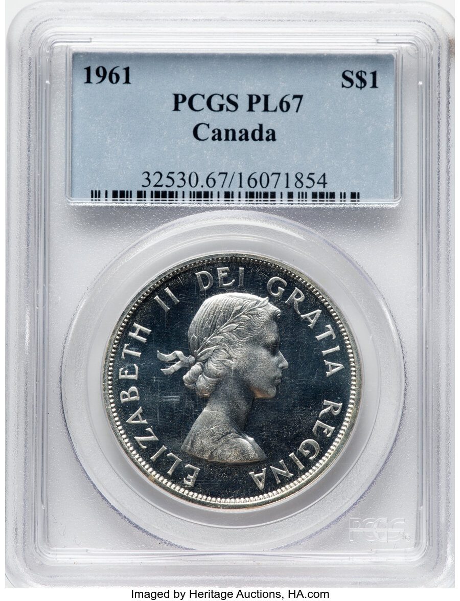 image for: Canada: Elizabeth II Prooflike Dollar 1961 PL67 PCGS,...