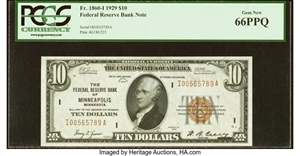 image for: Fr. 1860-I $10 1929 Federal Reserve Bank Note. PCGS Gem New 66PPQ....