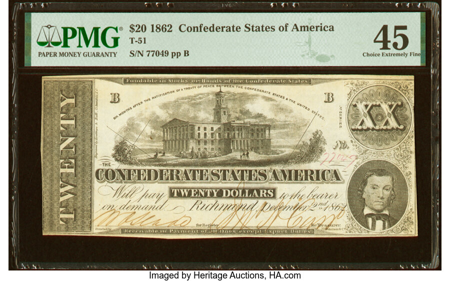 image for: T51 $20 1862 PF-1 Cr. 363 PMG Choice Extremely Fine 45....