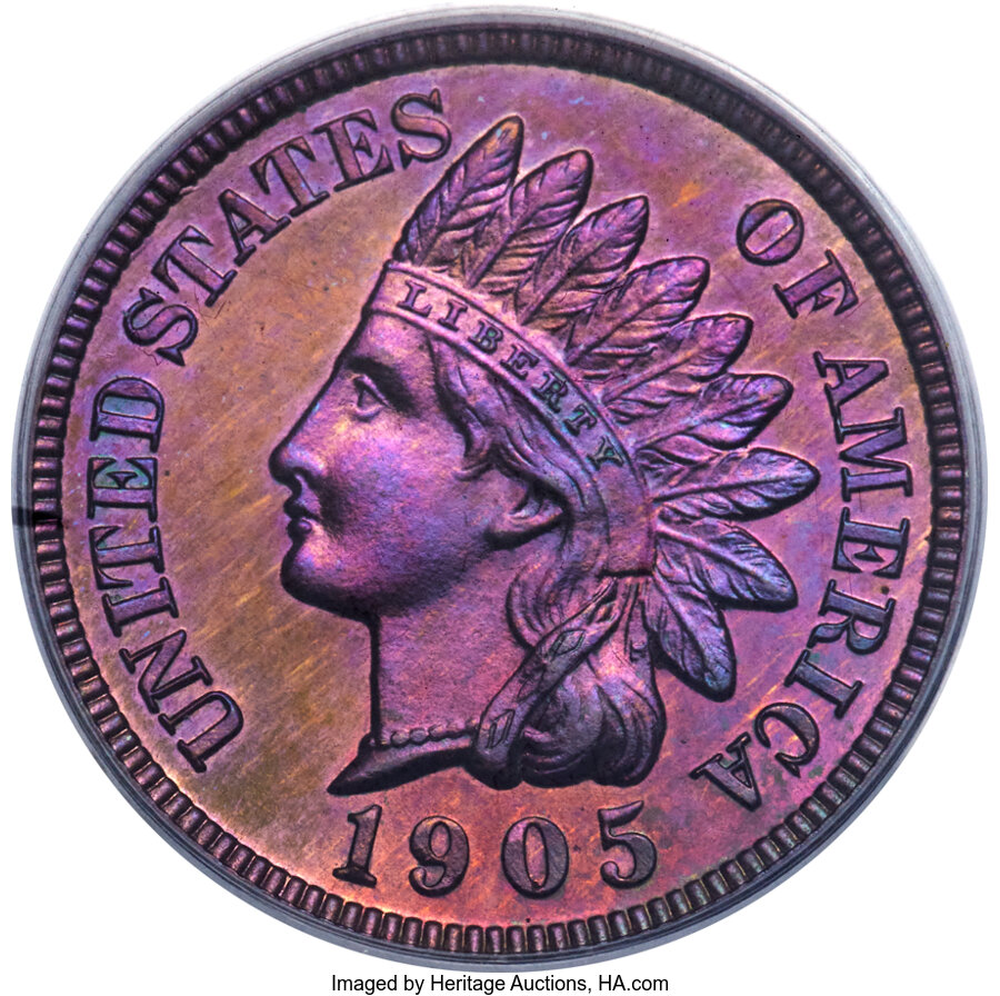 image for: 1905 1C PR65 Brown PCGS. CAC. Eagle Eye Photo. CAC Population: (2/0). Mintage 2,152....