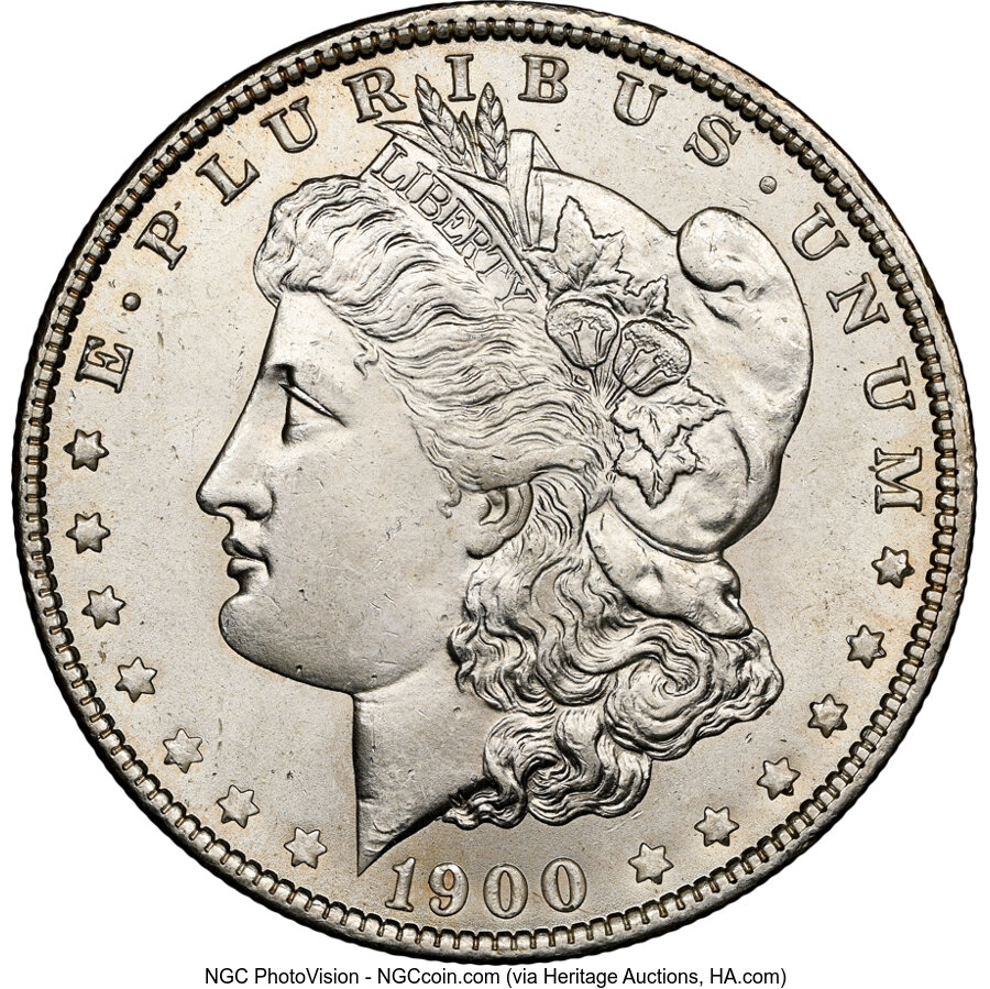 image for: 1900-O/CC $1 VAM-8A MS63 NGC. A Top 100 Variety. NGC Census: (917/1071). PCGS Population: (2079/3302). CDN: $1,080 Whsle. B...