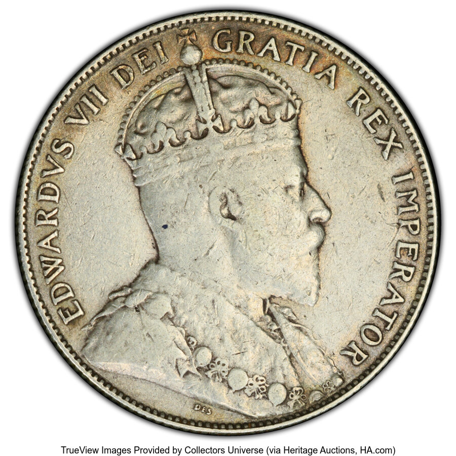 image for: Canada: Edward VII 50 Cents 1903-H VF35 PCGS,...