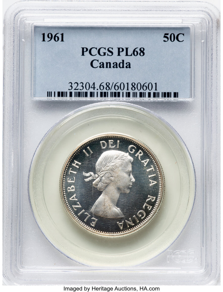 image for: Canada: Elizabeth II Prooflike 50 Cents 1961 PL68 PCGS,...