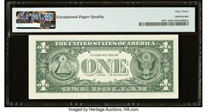image for: Even Million Serial Number 21000000 Fr. 1907-A $1 1969D Federal Reserve Note. PMG Choice Uncirculated 63 EPQ....