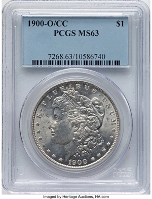 image for: 1900-O/CC $1 VAM-11 MS63 PCGS. A Top 100 Variety. Mintage 12,590,000....