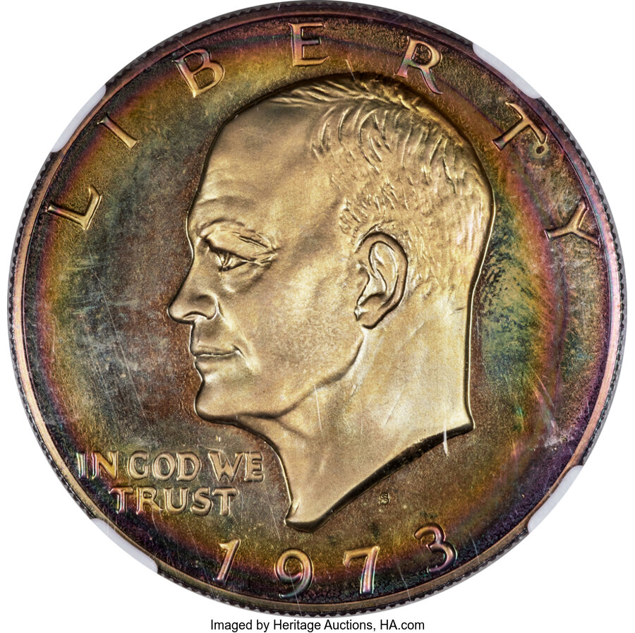 image for: 1973-S $1 Silver PR68 Cameo NGC.  Mintage 1,013,646. ...