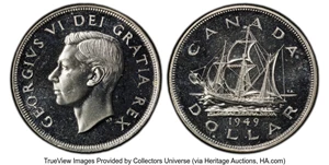 image for: Canada: George VI Prooflike Dollar 1949 PL66 PCGS,...