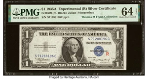 image for: Fr. 1609 $1 1935A R Silver Certificate. PMG Choice Uncirculated 64 EPQ....