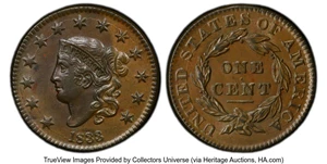 image for: 1833 1C N-5, R.1, AU58 PCGS. PCGS Population: (1/9). Mintage 2,739,000....