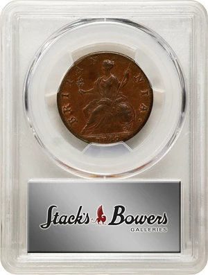 image for: GREAT BRITAIN. 1/2 Penny, 1749. London Mint. George II. PCGS MS-63 Brown.