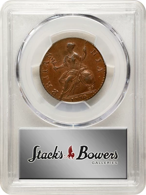 image for: GREAT BRITAIN. 1/2 Penny, 1770. London Mint. George III. PCGS MS-64 Brown.