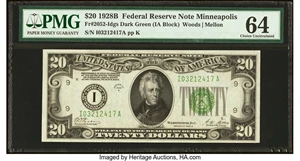image for: Fr. 2052-I $20 1928B Federal Reserve Note. PMG Choice Uncirculated 64....