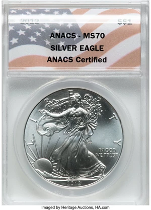 image for: 2012 $1 Silver Eagle MS70 ANACS. ANACS Certified. ...