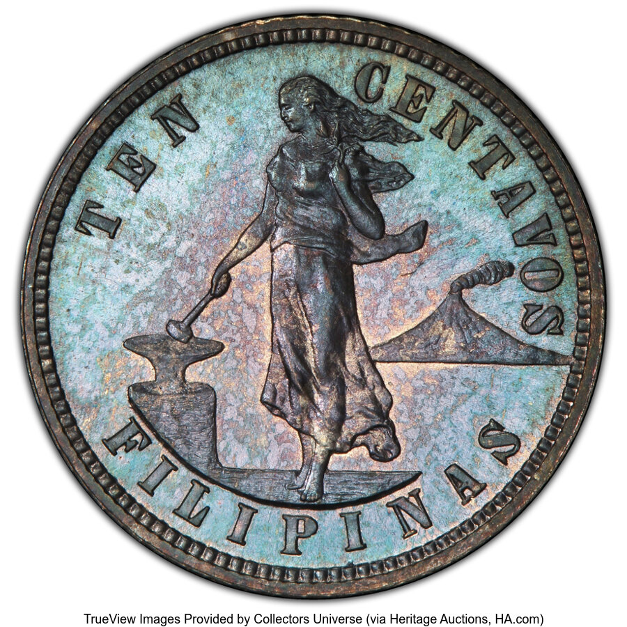image for: 1906 10C Philippines 10 Centavos PR66 PCGS. PCGS Population: (19/12 and 2/1+)....