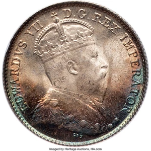 image for: Canada: Edward VII 5 Cents 1902 MS67 PCGS, ...
