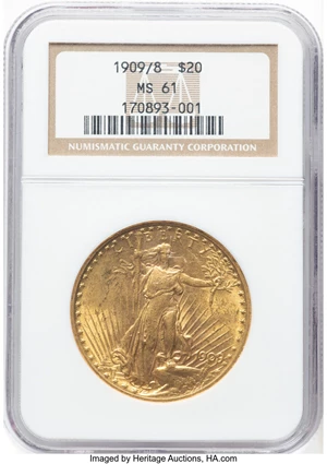image for: 1909/8 $20 FS-301 MS61 NGC. NGC Census: (396/472). PCGS Population: (0/3). CDN: $3,468.50.Whsle. Bid for NGC/PCGS MS61. Min...