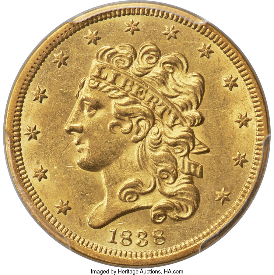 image for: 1838 $5 HM-2, R.3, MS61 PCGS....