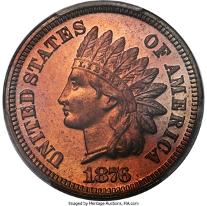image for: 1876 1C PR65 Red Cameo PCGS....