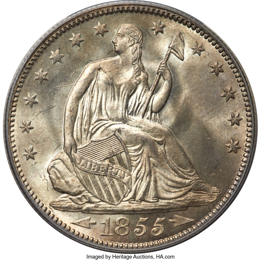 image for: 1855/54 50C Arrows, WB-102, FS-301, MS65 PCGS....