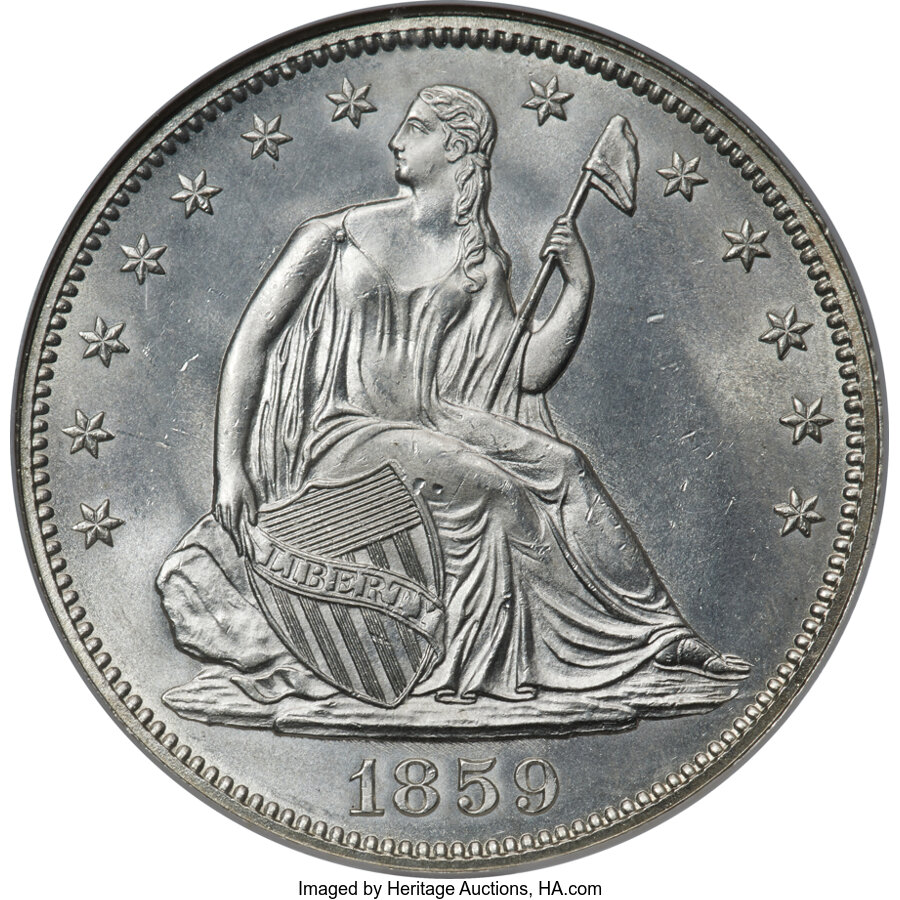 image for: 1859 50C Type One Reverse, WB-101, Die Pair 1, R.3, MS65 NGC....