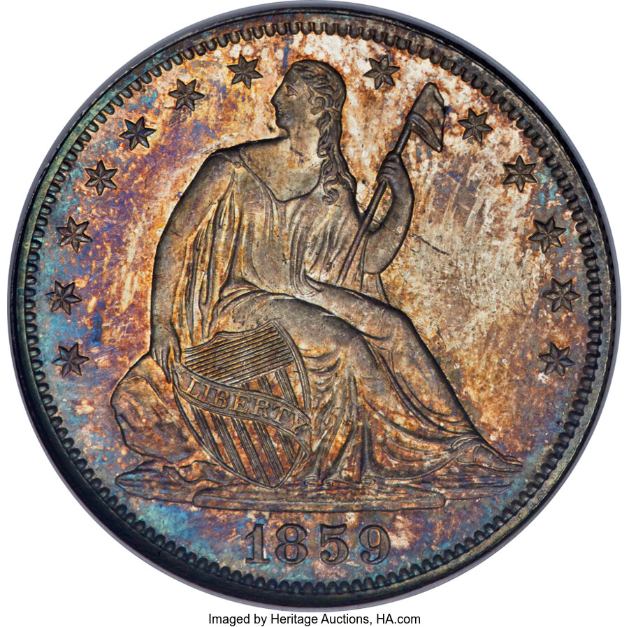 image for: 1859 50C Type One Reverse, WB-101, Die Pair 1, R.3, MS66 NGC....