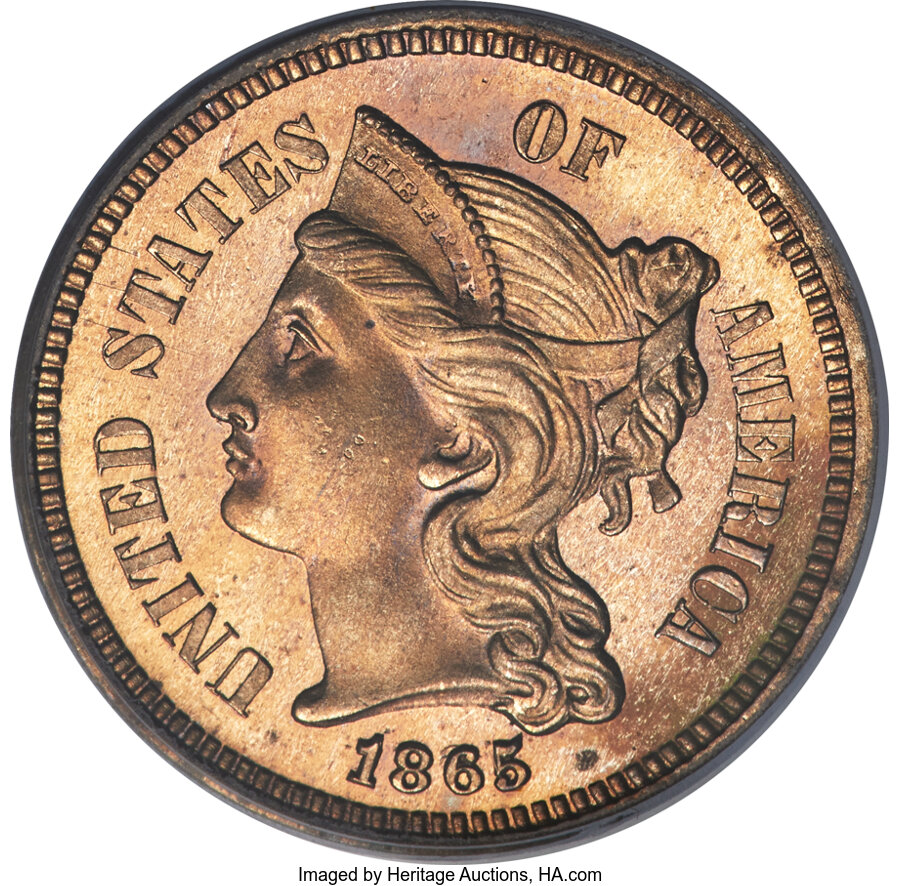 image for: 1865 3CN JD-1, Low R.3, PR65 Deep Cameo PCGS....