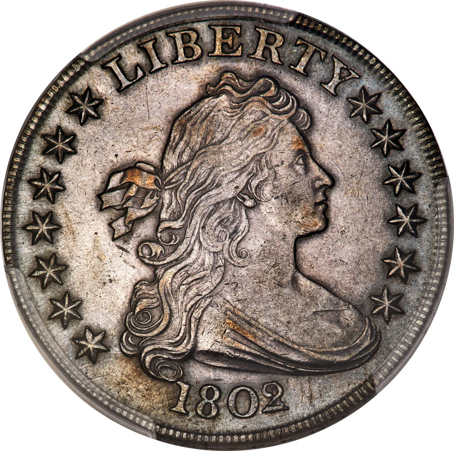 image for: 1802/1 $1 Narrow Date, B-4, BB-232, R.3, AU55 PCGS....