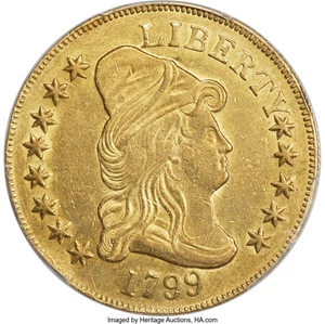 image for: 1799 $10 Small Obverse Stars, BD-8, R.5, AU55 PCGS....