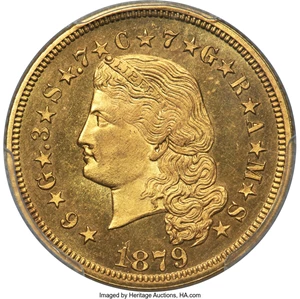 image for: 1879 $4 Flowing Hair, Judd-1635, Pollock-1833, JD-1, R.3, PR65+ PCGS....