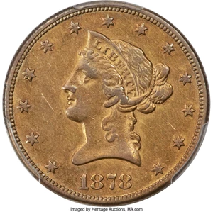 image for: 1878-CC $10 XF45 PCGS. Winter 1-A. ...