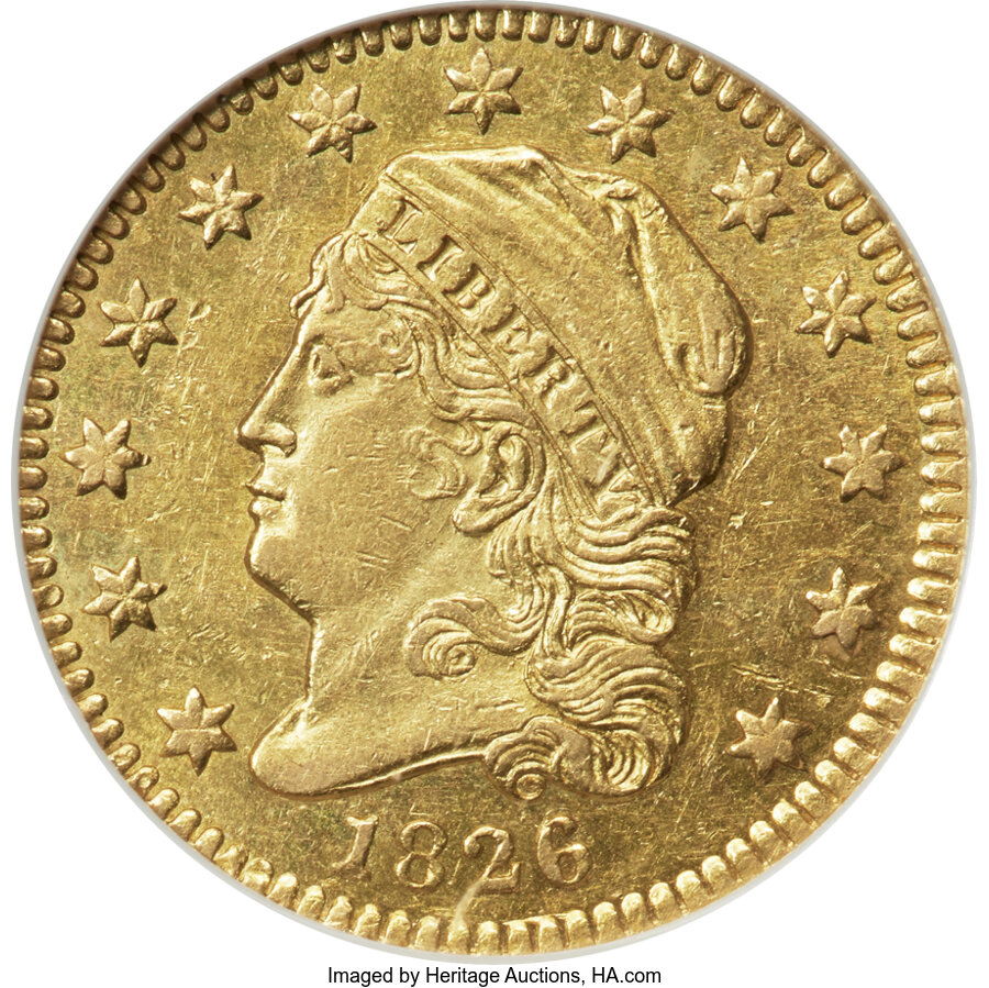 image for: 1826/6 $2 1/2 BD-1, High R.5, AU58 NGC....