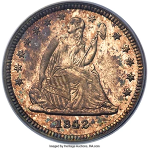 image for: 1842 25C Small Date PR65 PCGS. Briggs 1-A....