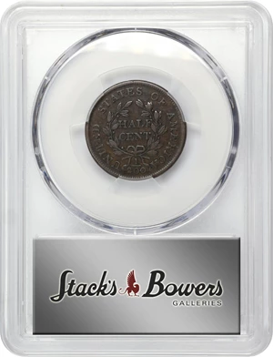 image for: 1804 Draped Bust Half Cent. C-8. Rarity-1. Spiked Chin. EF-40 (PCGS).