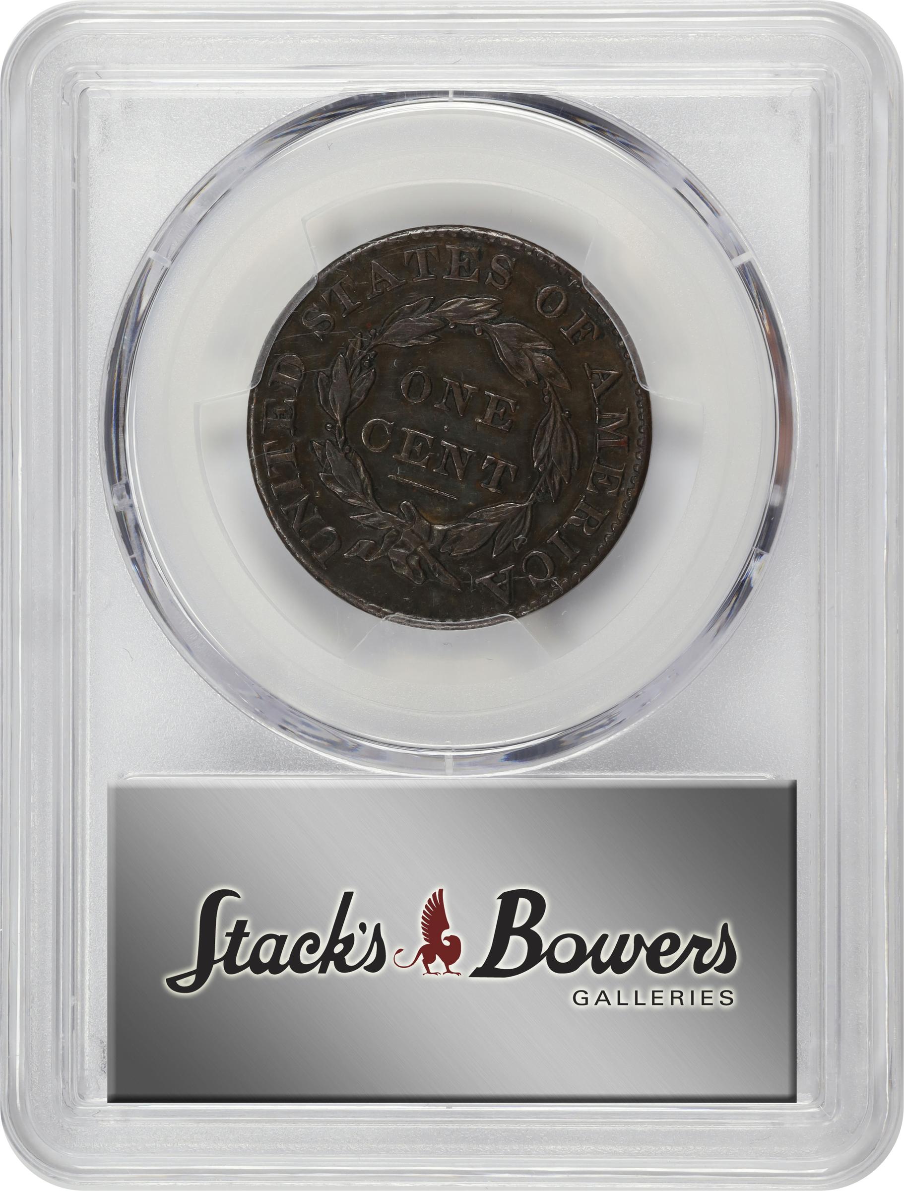 image for: 1828 Matron Head Cent. N-1. Rarity-1. Large Narrow Date. AU-53 (PCGS).