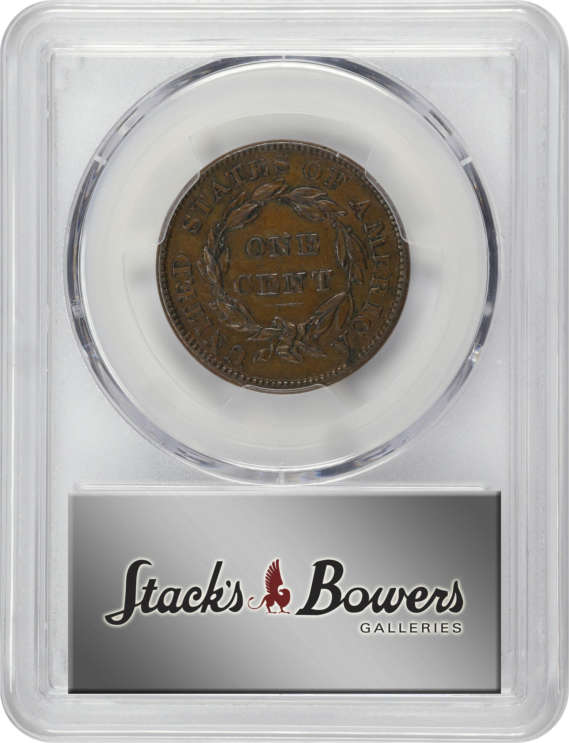 image for: 1836 Modified Matron Head Cent. N-6. Rarity-2. AU-53 (PCGS).
