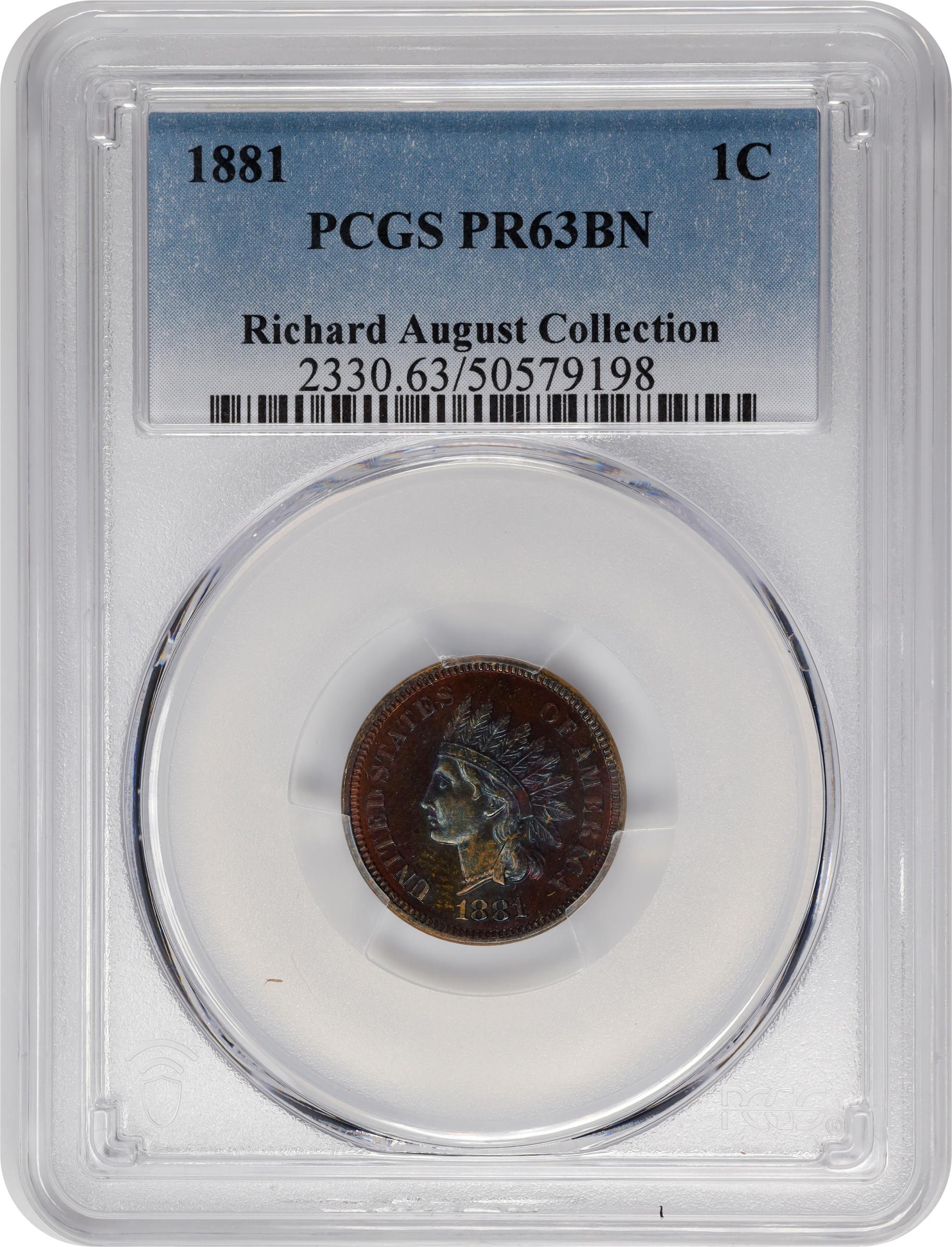 image for: 1881 Indian Cent. Proof-63 BN (PCGS).