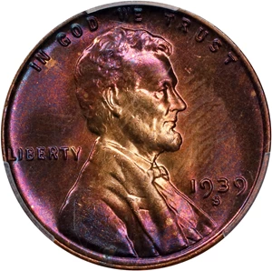 image for: 1939-S Lincoln Cent. MS-65 RB (PCGS).