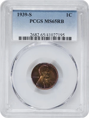 image for: 1939-S Lincoln Cent. MS-65 RB (PCGS).