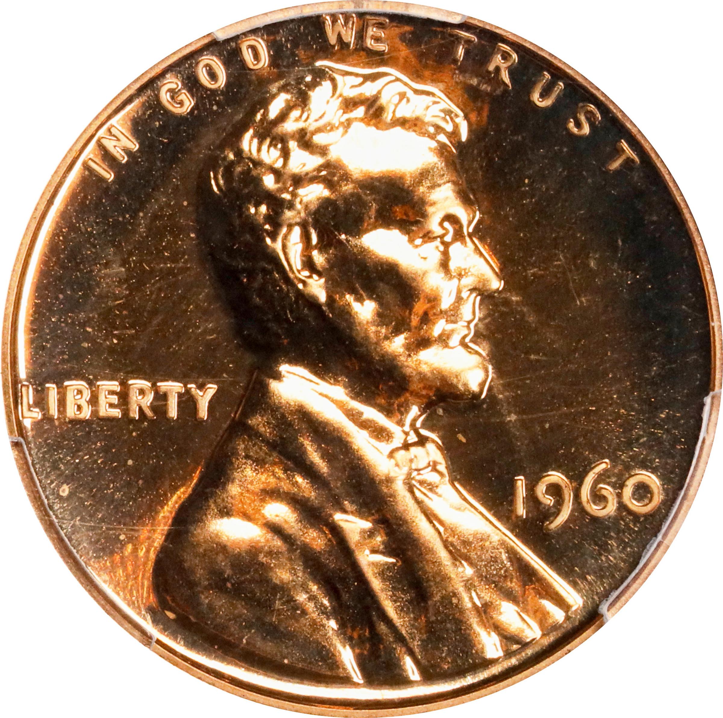 image for: 1960 Lincoln Cent. Large Date. FS-801. Doubled Die Reverse. Proof-67 RD (PCGS).