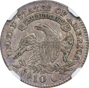 image for: 1827 Capped Bust Dime. JR-1. Rarity-3. AU-50 (NGC).