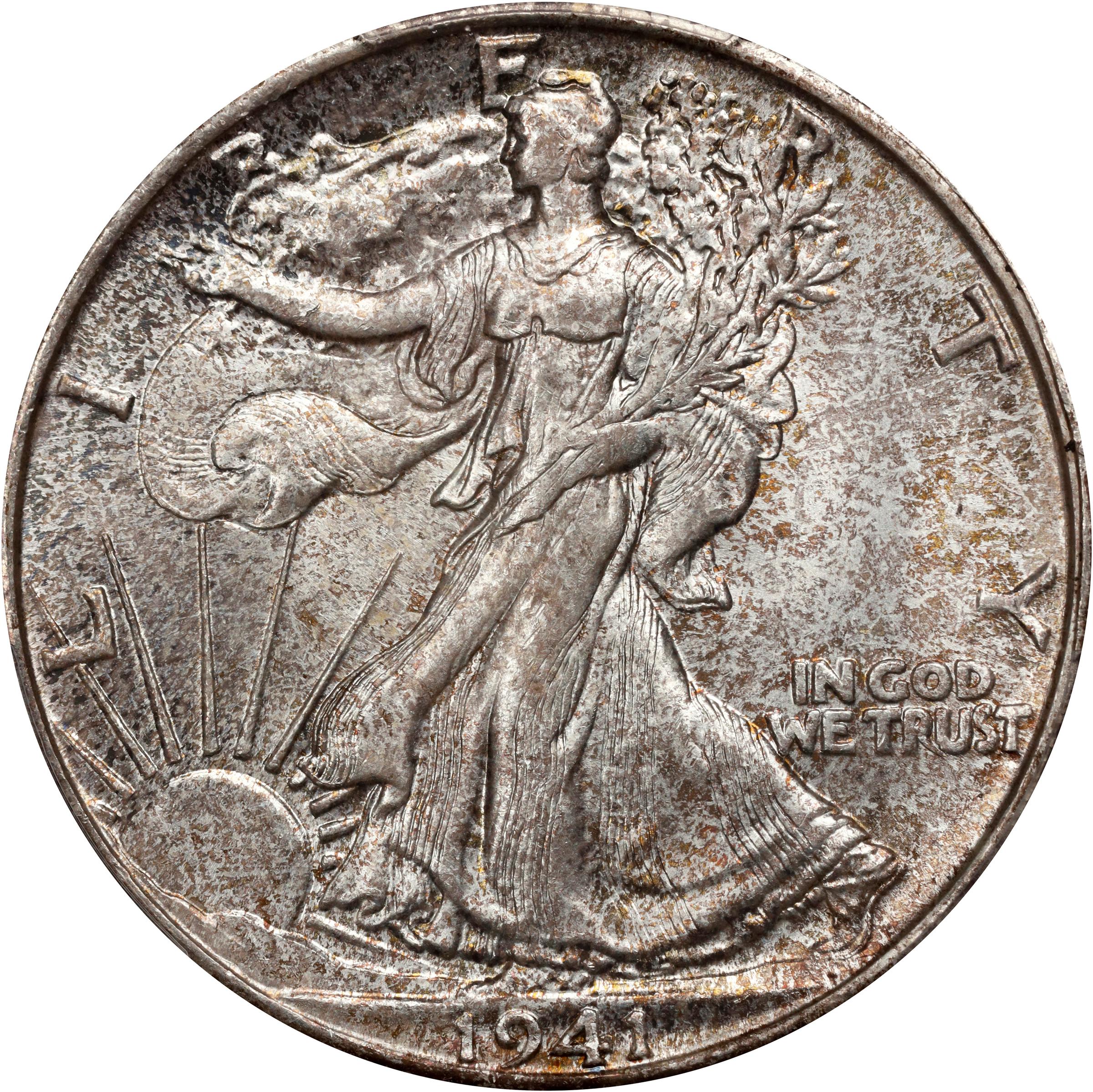 入手困難！デッドストック！　Baghera 1941 クラシックホワイト 1941 S Walking Liberty Half Dollar Mint State (MS) Pricing