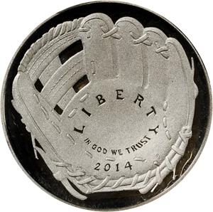 image for: 2014-S National Baseball Hall of Fame Half Dollar. First Strike. Proof-70 Deep Cameo (PCGS).