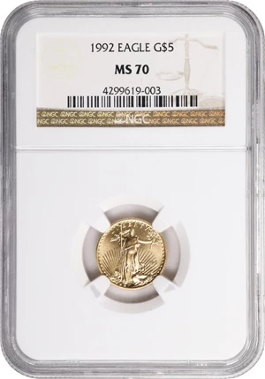 image for: 1992 Tenth-Ounce Gold Eagle. MS-70 (NGC).