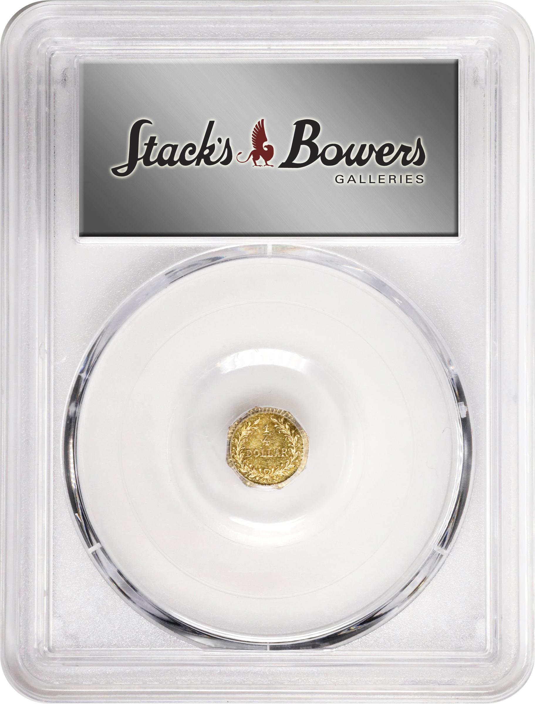 image for: 1874 Octagonal 25 Cents. BG-799Q. Rarity-5+. Indian Head. MS-63 (PCGS).