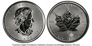 image for: Canada: Elizabeth II platinum "Maple Leaf" 50 Dollars (1 oz) 2016 MS69 PCGS, ...